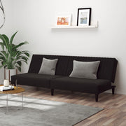 Slaapbank 2-zits fluweel zwart 200x84.5x69 cm