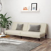 Slaapbank 2-zits fluweel crèmekleurig 200x84.5x69 cm
