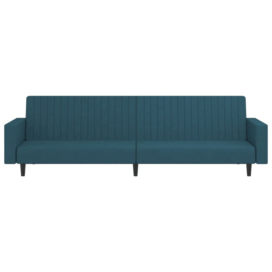 Slaapbank 2-Zits Fluweel Blauw Met armleuning