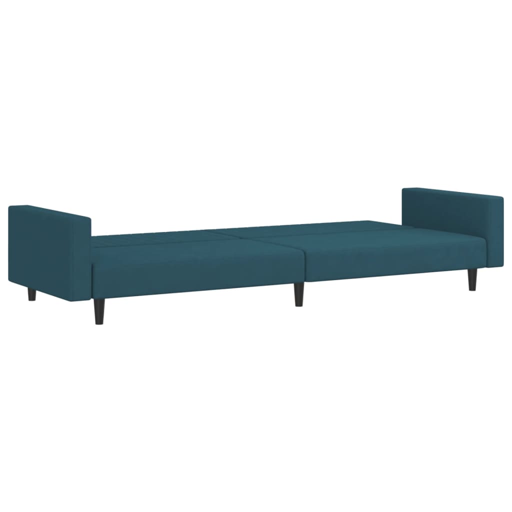 Slaapbank 2-Zits Fluweel Blauw Met armleuning