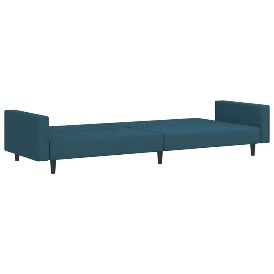 Slaapbank 2-Zits Fluweel Blauw Met armleuning