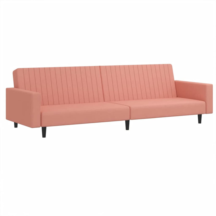 Slaapbank 2-Zits Fluweel Roze Met armleuning