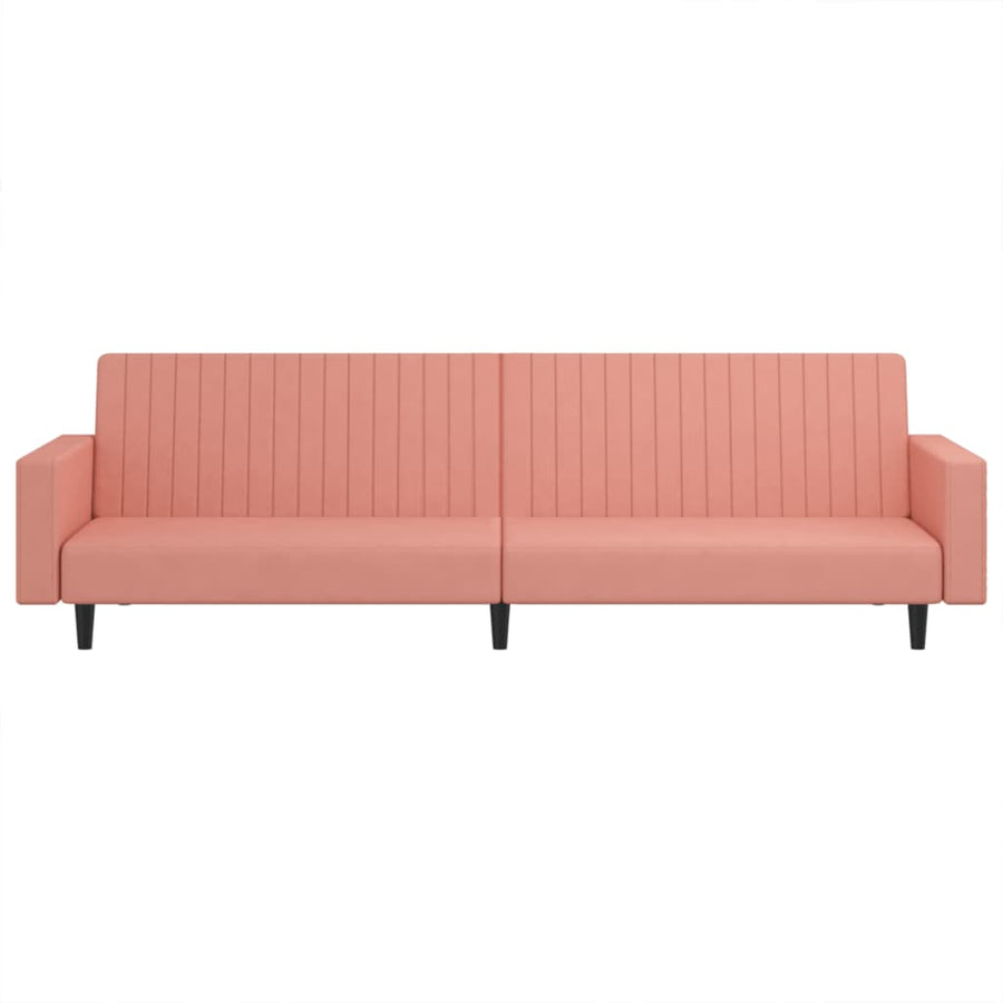Slaapbank 2-Zits Fluweel Roze Met armleuning