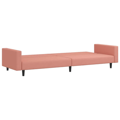 Slaapbank 2-Zits Fluweel Roze Met armleuning