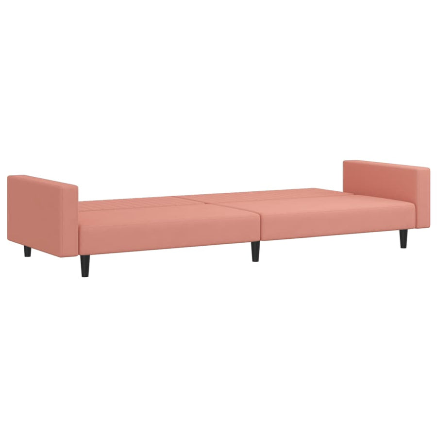 Slaapbank 2-Zits Fluweel Roze Met armleuning