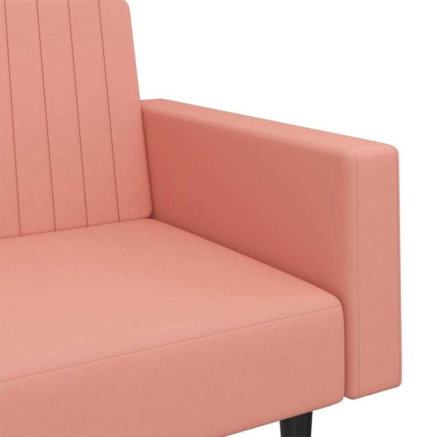 Slaapbank 2-Zits Fluweel Roze Met armleuning