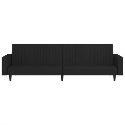 Slaapbank 2-Zits Fluweel Zwart Met armleuning