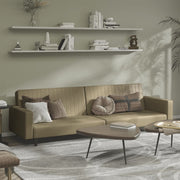Slaapbank 2-zits kunstleer cappuccino 220x84.5x69 cm