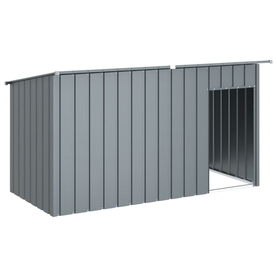 Hondenhok Met Dak 196X91X110 Cm Verzinkt Staal Antracietkleurig