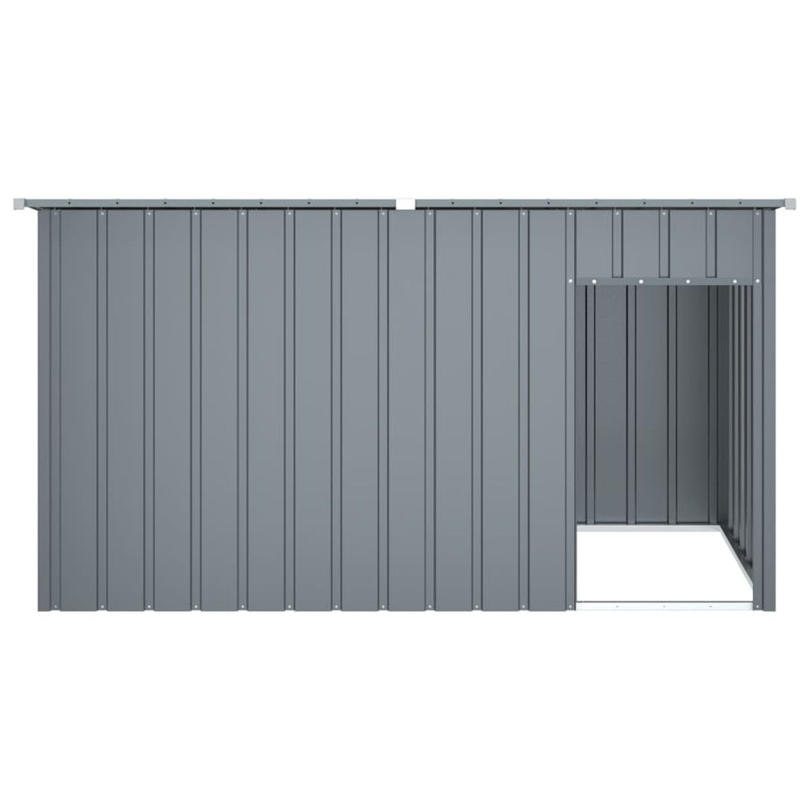 Hondenhok Met Dak 196X91X110 Cm Verzinkt Staal Antracietkleurig