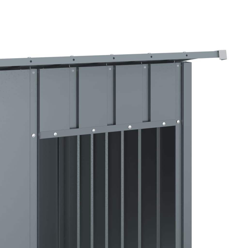 Hondenhok Met Dak 196X91X110 Cm Verzinkt Staal Antracietkleurig