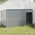 Dog kennel with roof 196x91x110 cm galvanized steel anthracite