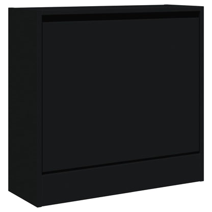 Schoenenkast Bewerkt Hout Zwart 60 x 21 x 57 cm