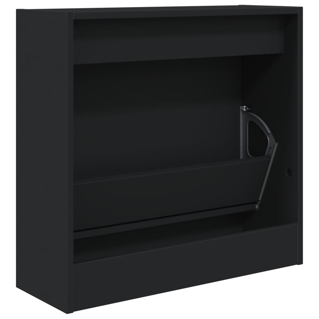 Schoenenkast Bewerkt Hout Zwart 60 x 21 x 57 cm