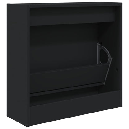 Schoenenkast Bewerkt Hout Zwart 60 x 21 x 57 cm