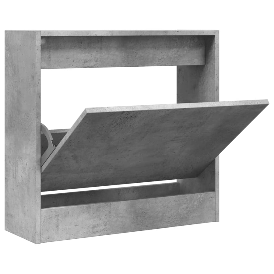 Schoenenkast Bewerkt Hout Betongrijs 60 x 21 x 57 cm