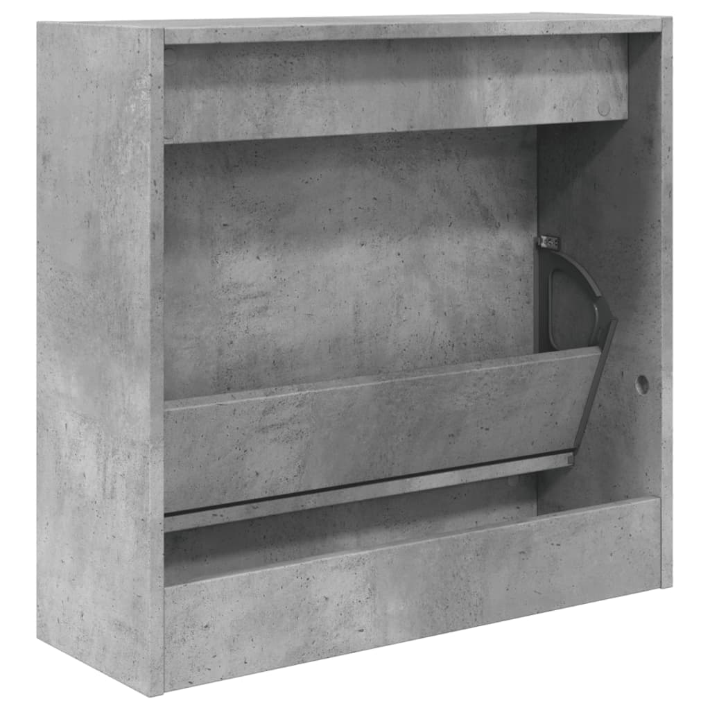 Schoenenkast Bewerkt Hout Betongrijs 60 x 21 x 57 cm