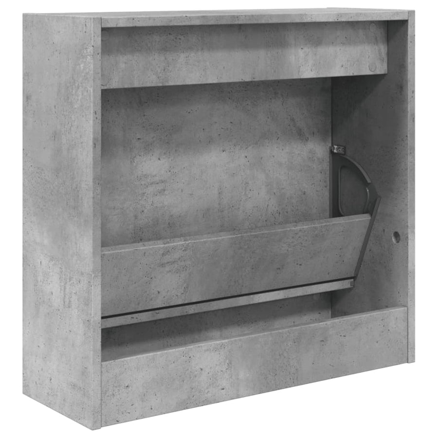Schoenenkast Bewerkt Hout Betongrijs 60 x 21 x 57 cm