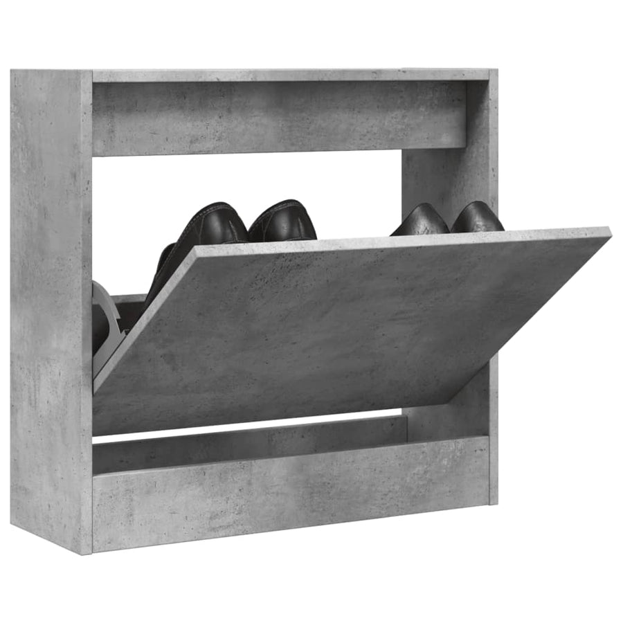 Schoenenkast Bewerkt Hout Betongrijs 60 x 21 x 57 cm