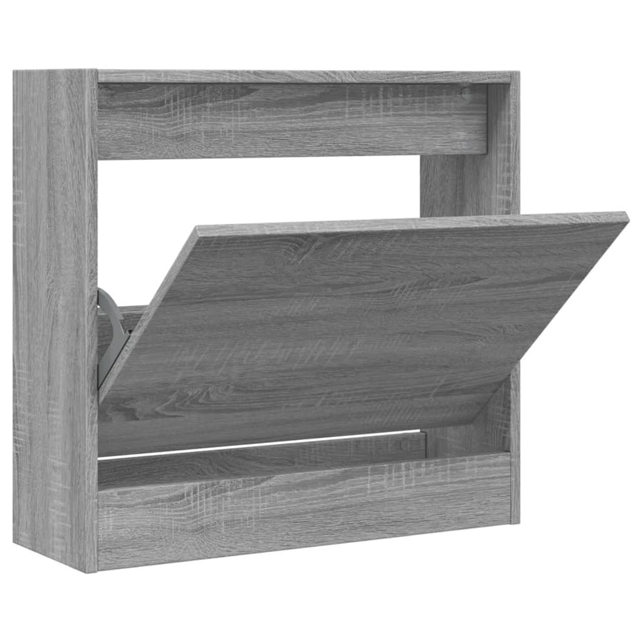 Schoenenkast Bewerkt Hout Eikenkleurig Grijs Sonoma 60 x 21 x 57 cm