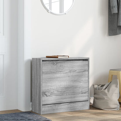 Schoenenkast Bewerkt Hout Eikenkleurig Grijs Sonoma 60 x 21 x 57 cm