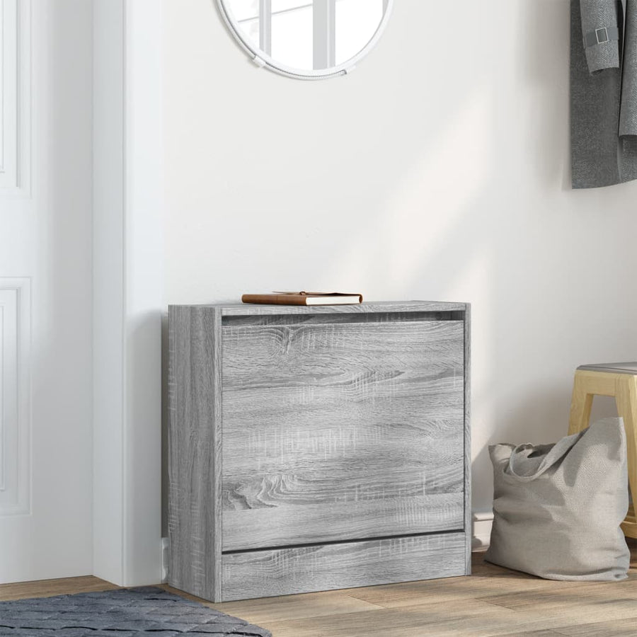 Schoenenkast Bewerkt Hout Eikenkleurig Grijs Sonoma 60 x 21 x 57 cm