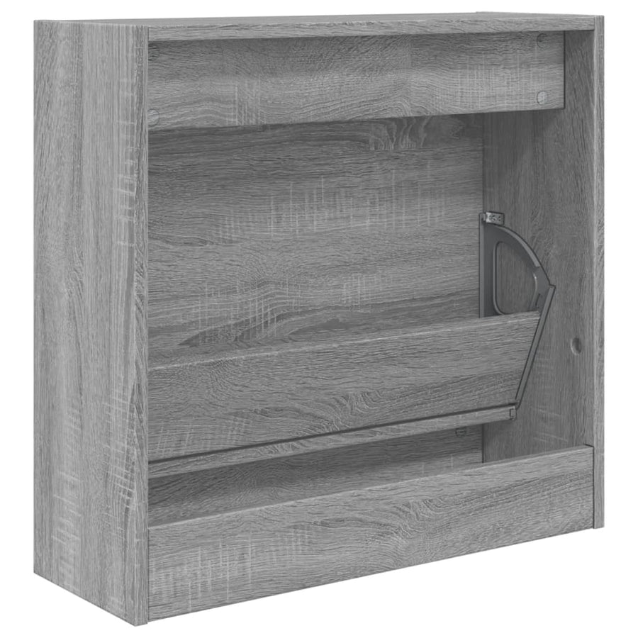 Schoenenkast Bewerkt Hout Eikenkleurig Grijs Sonoma 60 x 21 x 57 cm
