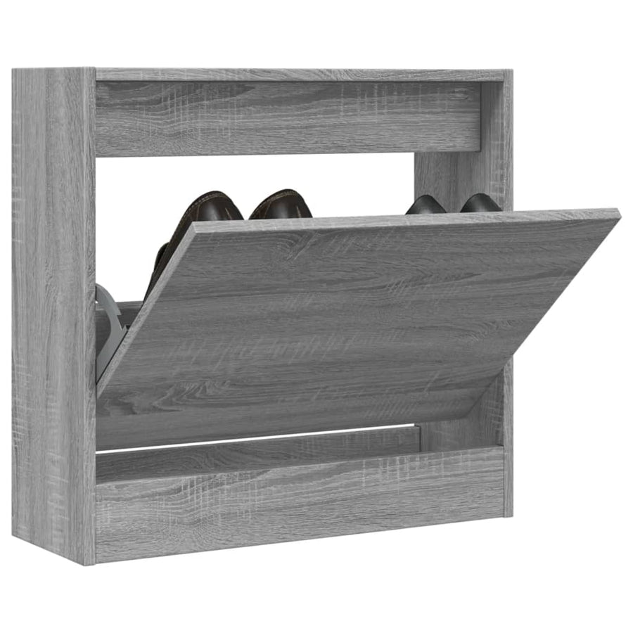 Schoenenkast Bewerkt Hout Eikenkleurig Grijs Sonoma 60 x 21 x 57 cm