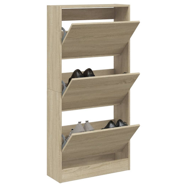 Schoenenkast 60X2X25,5 Cm Bewerkt Hout Kleurig Sonoma Eiken 60 x 21 x 125.5 cm