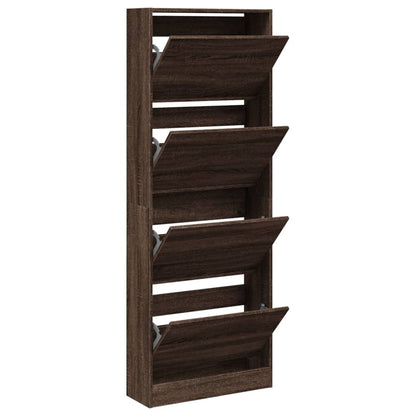 Schoenenkast 60X21X163,5 Cm Bewerkt Hout Bruin Eikenkleur Sonoma Eiken