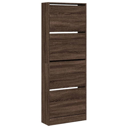 Schoenenkast 60X21X163,5 Cm Bewerkt Hout Bruin Eikenkleur Sonoma Eiken