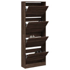 Schoenenkast 60x21x163,5 cm bewerkt hout bruin