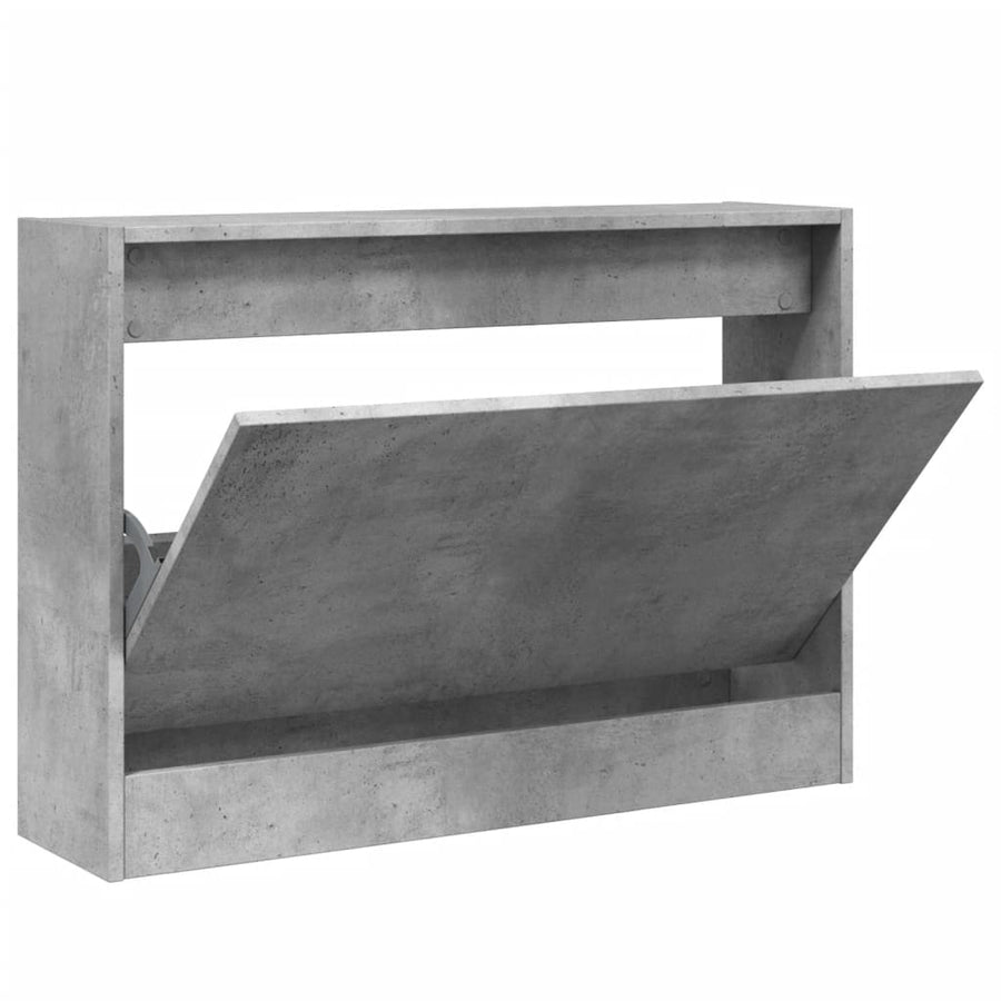Schoenenkast Bewerkt Hout Betongrijs 80 x 21 x 57 cm