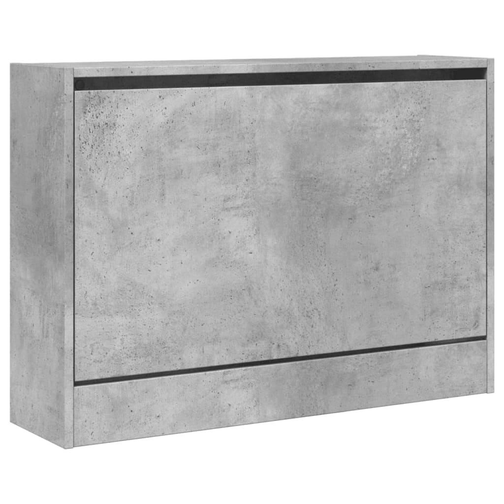 Schoenenkast Bewerkt Hout Betongrijs 80 x 21 x 57 cm