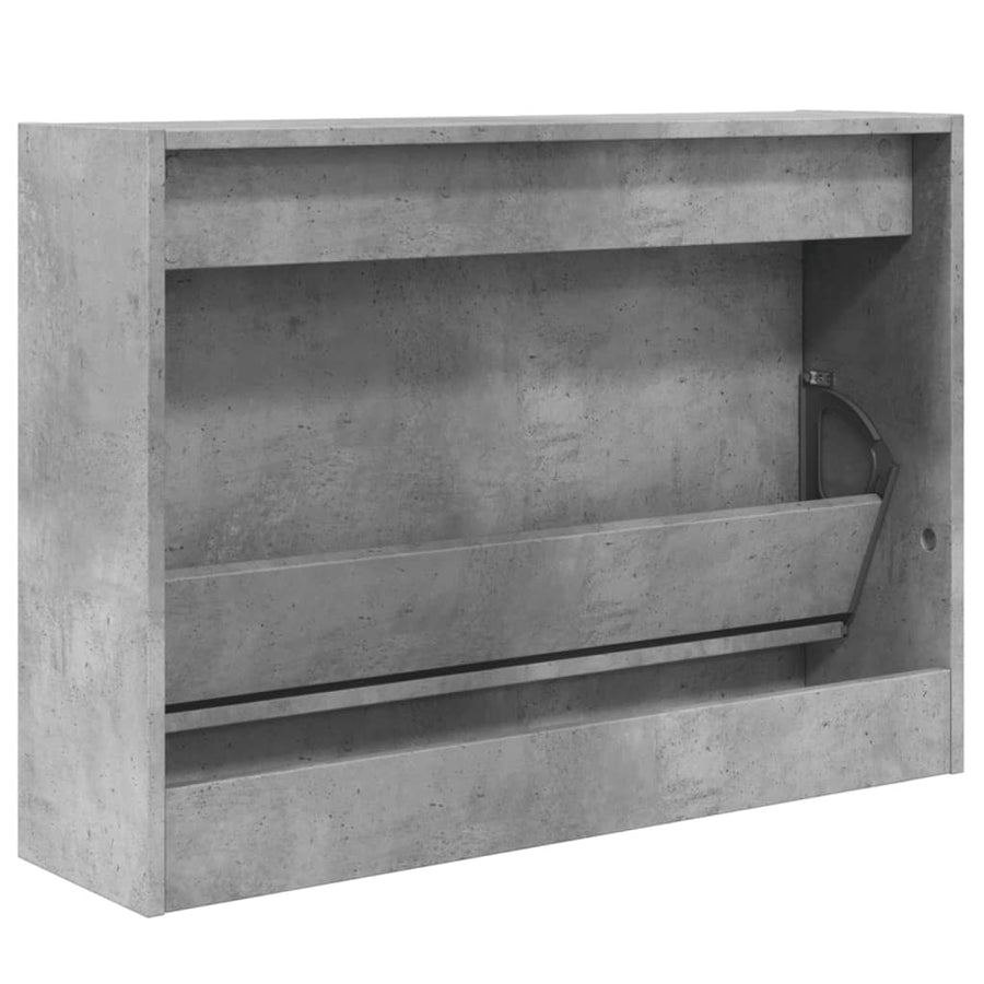 Schoenenkast Bewerkt Hout Betongrijs 80 x 21 x 57 cm