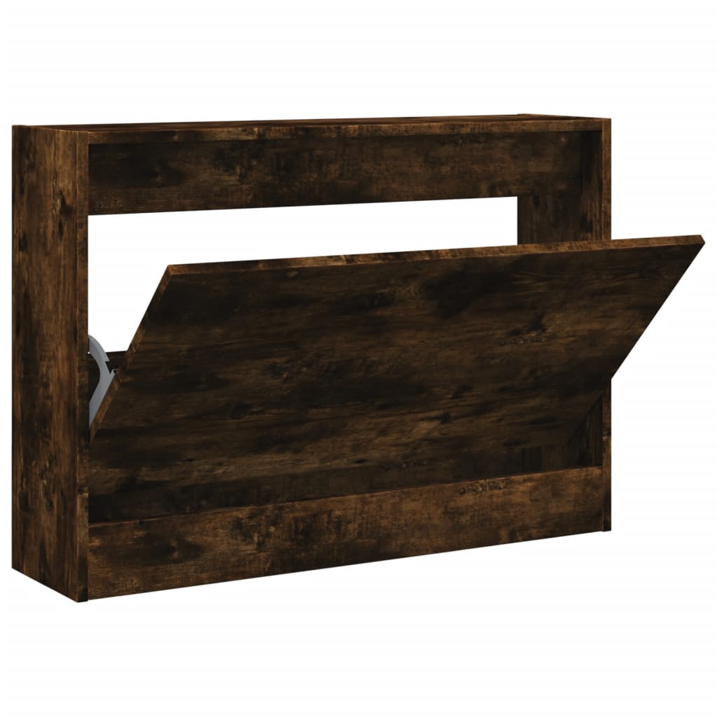 Schoenenkast Bewerkt Hout Kleurig Gerookt Eiken 80 x 21 x 57 cm