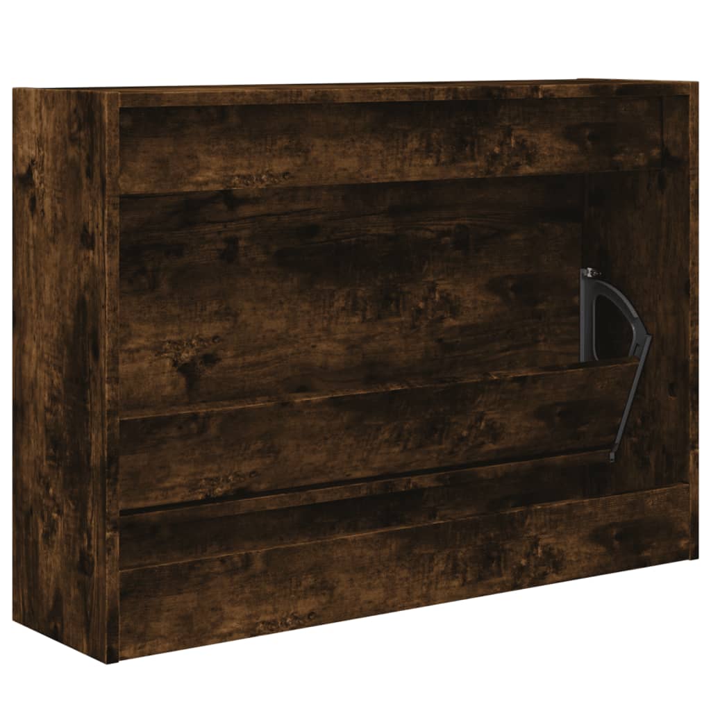 Schoenenkast Bewerkt Hout Kleurig Gerookt Eiken 80 x 21 x 57 cm