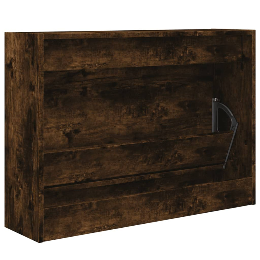 Schoenenkast Bewerkt Hout Kleurig Gerookt Eiken 80 x 21 x 57 cm