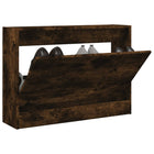 Schoenenkast 80x21x57 cm bewerkt hout gerookt eiken