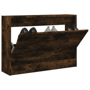 Schoenenkast 80x21x57 cm bewerkt hout gerookt eiken