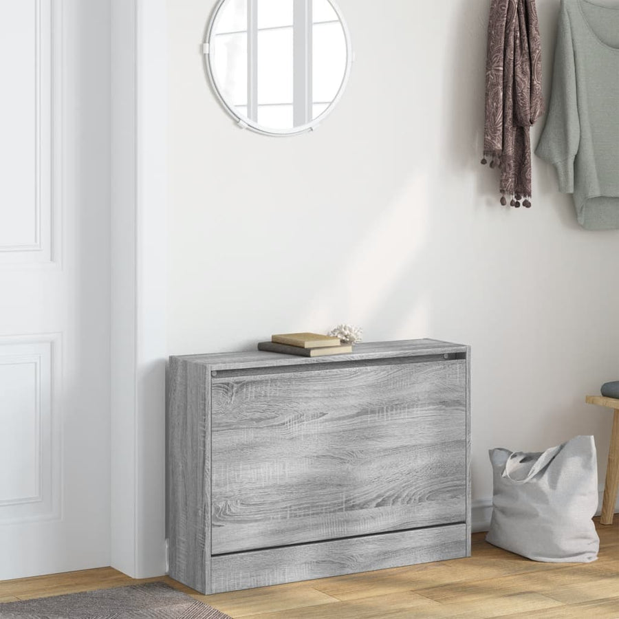 Schoenenkast Bewerkt Hout Eikenkleur Grijs Sonoma 80 x 21 x 57 cm