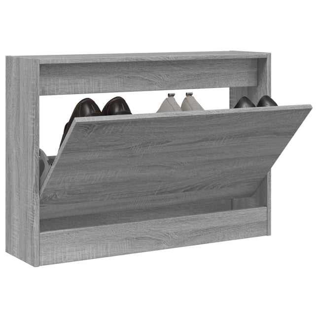 Schoenenkast Bewerkt Hout Eikenkleur Grijs Sonoma 80 x 21 x 57 cm