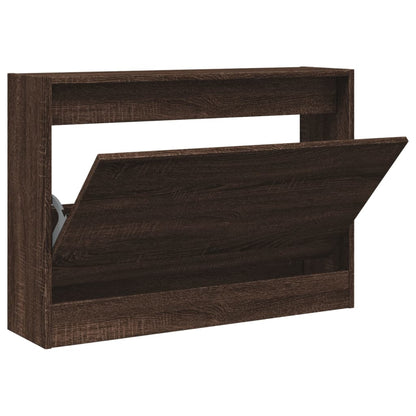 Schoenenkast Bewerkt Hout Bruineikenkleurig Bruin Eikenkleur 80 x 21 x 57 cm
