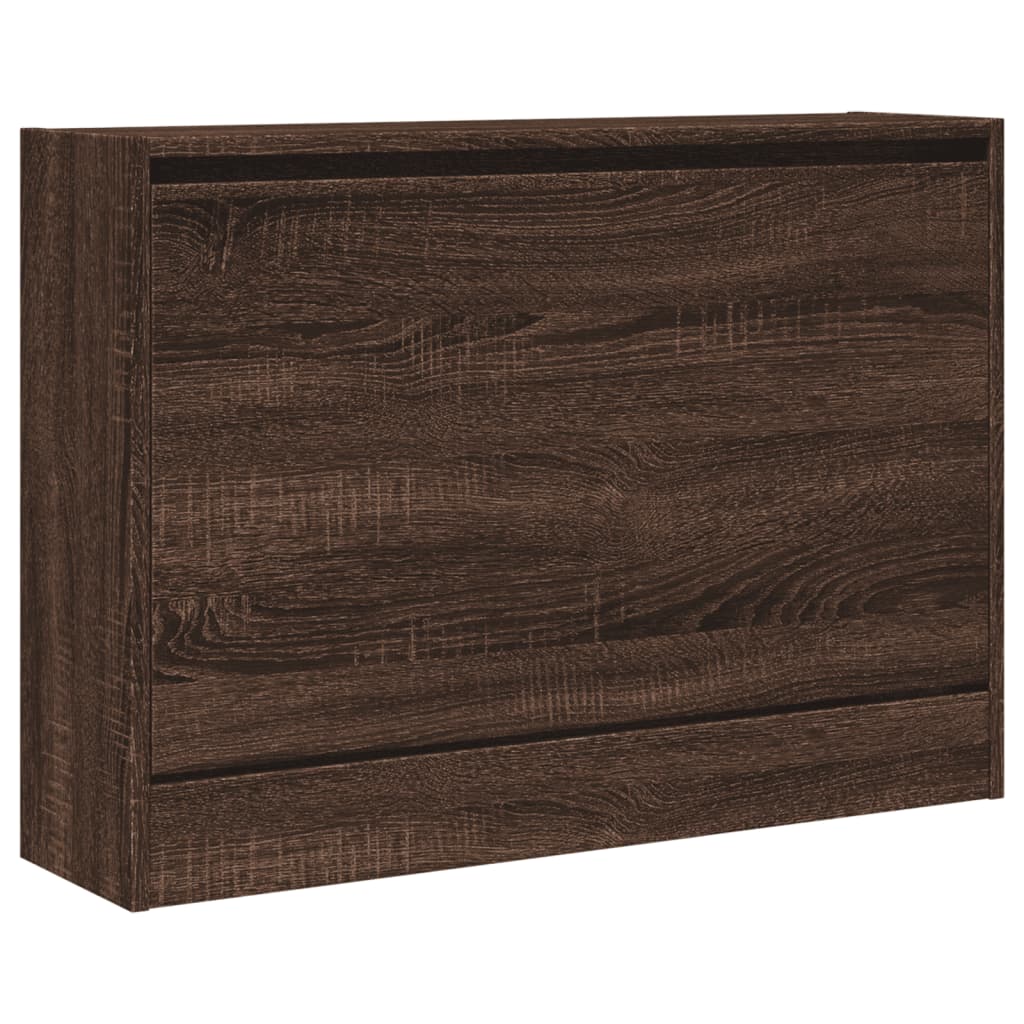 Schoenenkast Bewerkt Hout Bruineikenkleurig Bruin Eikenkleur 80 x 21 x 57 cm