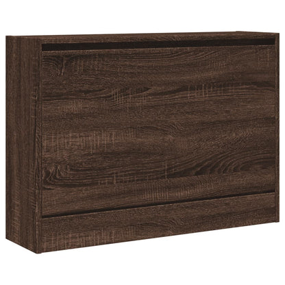 Schoenenkast Bewerkt Hout Bruineikenkleurig Bruin Eikenkleur 80 x 21 x 57 cm