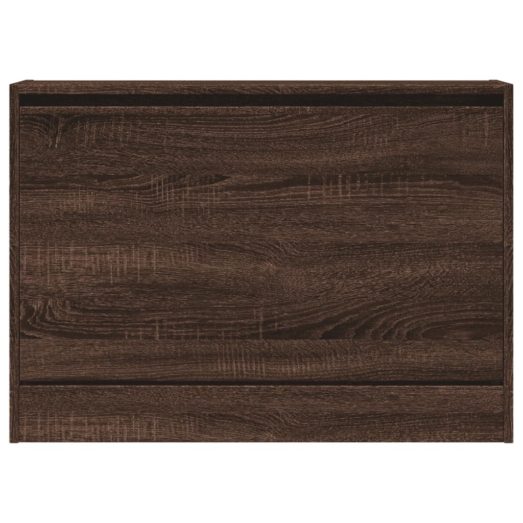 Schoenenkast Bewerkt Hout Bruineikenkleurig Bruin Eikenkleur 80 x 21 x 57 cm