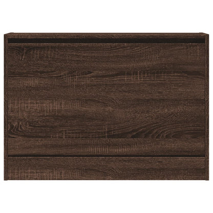 Schoenenkast Bewerkt Hout Bruineikenkleurig Bruin Eikenkleur 80 x 21 x 57 cm