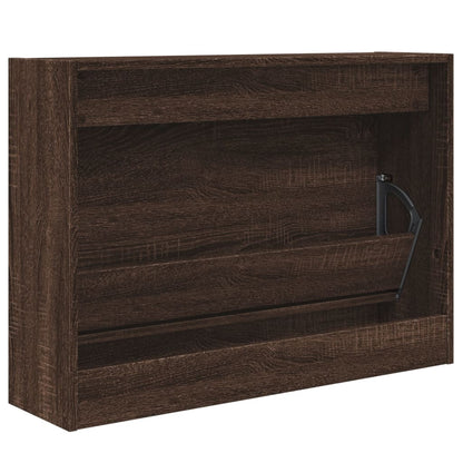 Schoenenkast Bewerkt Hout Bruineikenkleurig Bruin Eikenkleur 80 x 21 x 57 cm