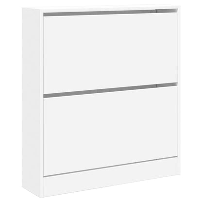 Schoenenkast 80X2X87,5 Cm Bewerkt Hout Wit 80 x 21 x 87.5 cm