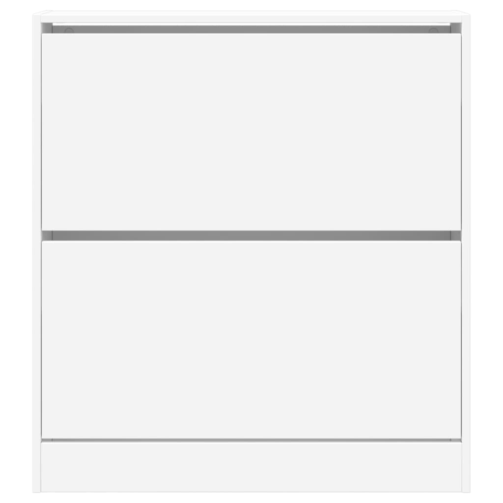 Schoenenkast 80X2X87,5 Cm Bewerkt Hout Wit 80 x 21 x 87.5 cm
